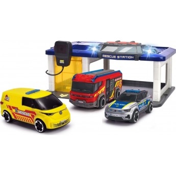Игровой набор Dickie Toys Спасательная станция с 3 машинами и звуковыми эффектами (3716027)