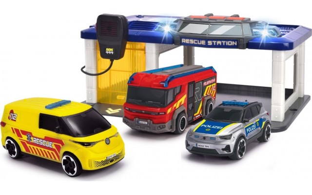 Ігровий набір Dickie Toys Рятувальна станція з 3 машинками та звуковими ефектами (3716027)