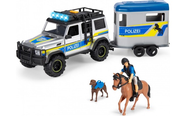 Игровой набор Dickie Toys Полиция Перевозка лошадей с фигурками и звуковыми эффектами, 40 см (3717007)