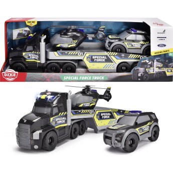 Игрушка грузовик Dickie Toys Спецназначение с вертолетом и светом, 70 см (3719034)