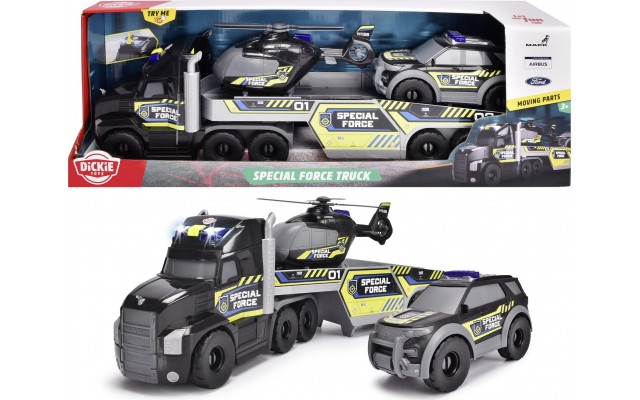 Іграшка вантажівка Dickie Toys Спеціального призначення з вертольотом та світлом, 70 см (3719034)