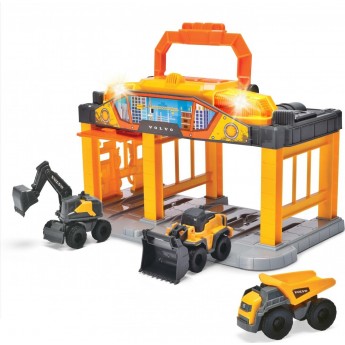 Ігровий набір Dickie Toys Вольво Будівельна мікростанція з звуковими та світловими ефектами, 3 машинки (3725010)