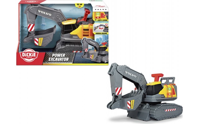 Іграшка екскаватор Dickie Toys Volvo Будівельна сила зі світлом і звуком, 30 см (3725012)