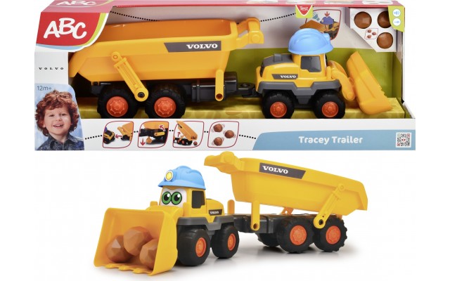 Іграшковий трактор Dickie Toys ABC Volvo Трейсі з причепом, 65 см (4119007)