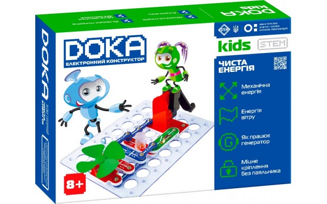 Конструктор электронный DOKA Чистая энергия, 21 схема, без батареек (D70704)