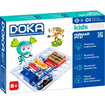 Конструктор электронный DOKA Поймай движение, 16 деталей, пособие (D70705)