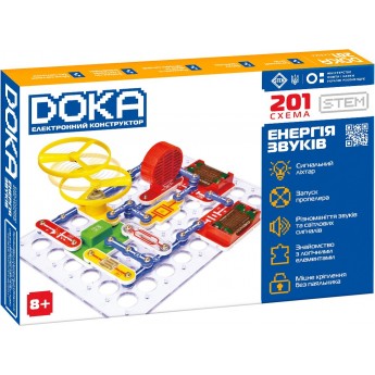 Конструктор электронный DOKA 201 схема, 201 схем, инструкция (D70706)