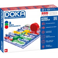 Конструктор электронный Doka Школа 999+ схем, 4 батарейки не входят (D70708)
