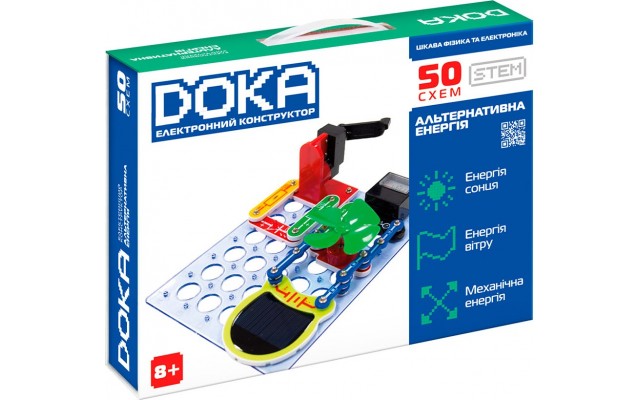 Конструктор электронный DOKA Альтернативная энергия 50 схем (D70711)