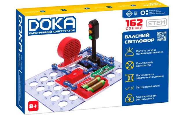 Конструктор электронный DOKA 162 схемы, 162 варианта сборки (D70714)