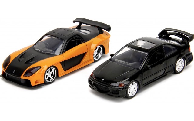Набір машинок Jada Форсаж Mazda RX-7 та Хонда Цивік 1:32, 2 шт (253202011)