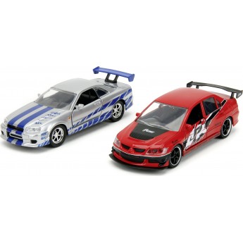 Набор машинок Jada Форсаж Мицубиси Лансер и Ниссан GT-R, 1:32, 2 шт (253202019)