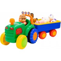 Игровой набор Kiddi Smart Трактор с трейлером, звук и свет, 36 см (063180)