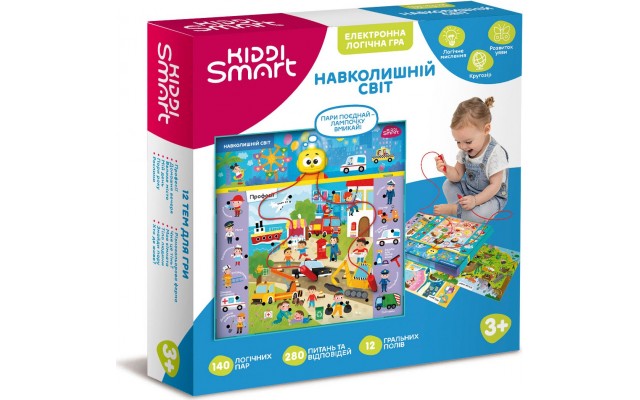 Електронна логічна гра Kiddi Smart Вікторина Навколишній світ, 12 полів (157-A-0022-UA)