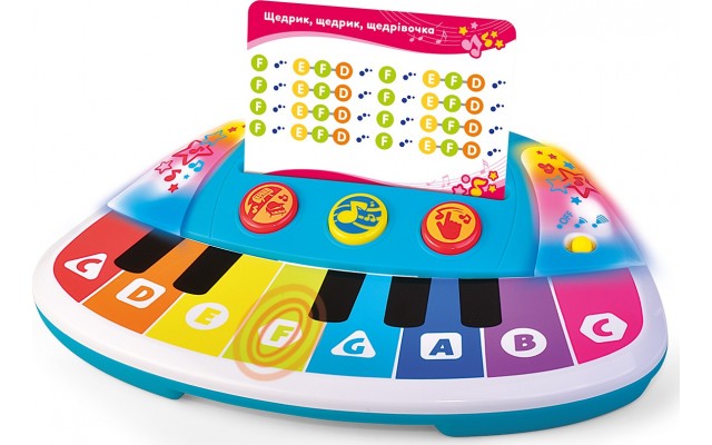 Музыкальная игрушка Kiddi Smart Пианино Цветные нотки со светом, 12 клавиш (4514T-KS)
