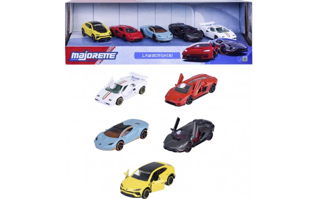Набір машинок Majorette Lamborghini, 5 моделей, 7,5 см (8502105001)