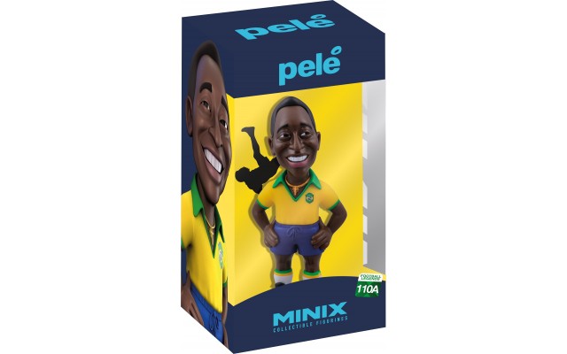 Коллекционная фигурка Minix Pelé Brazil 1st kit в жёлто-зелёной форме, 12 см (18024)