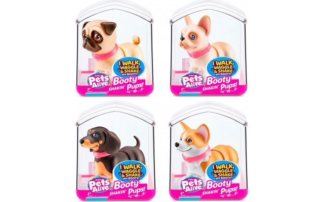 Интерактивная игрушка Pets & Robo Alive Игривый щенок с розовым ошейником (9530SQ1)