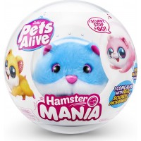 Інтерактивна м'яка іграшка Pets & Robo Alive Хом'ячок блакитний зі звуками та кулею, 8.5 см (9543-1)