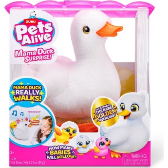 Интерактивный игровой набор Pets & Robo Alive Мама уточка с сюрпризом, звук, 4 яйца (9548)