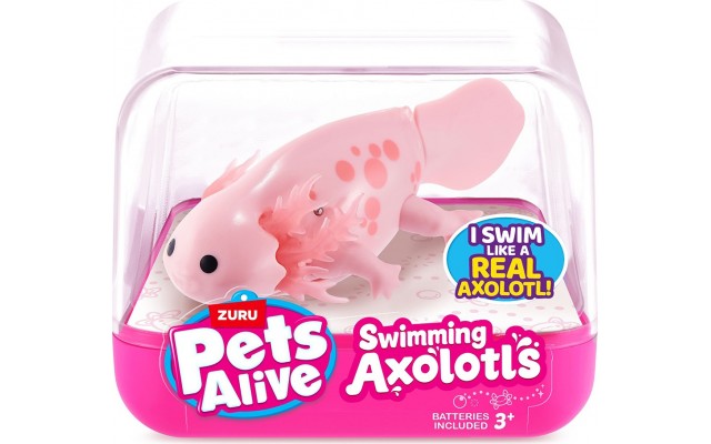 Интерактивная игрушка Pets & Robo Alive Аксолотль розовый, 9 см (9556A)