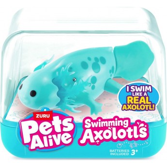 Интерактивная игрушка Pets & Robo Alive Аксолотль бирюзовый, 9 см (9556B)