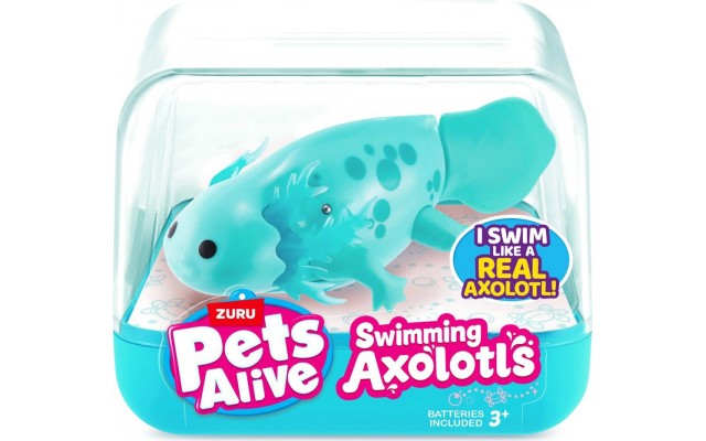 Интерактивная игрушка Pets & Robo Alive Аксолотль бирюзовый, 9 см (9556B)