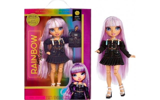 Лялька Rainbow High Junior High Ейвері Стайлз з рюкзаком та аксесуарами (590798)