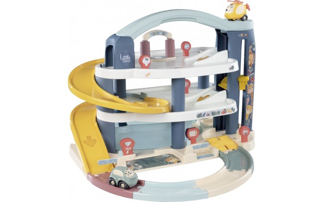 Игровой набор Smoby Little Большой гараж 3 этажа с машинкой и вертолетом (7600140203)