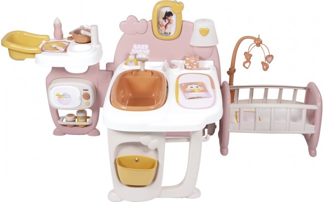Игровой центр для кукол Smoby Toys Беби Ньорс Терракотовая пудра, 3 зоны, 23 аксессуара (7600220394)