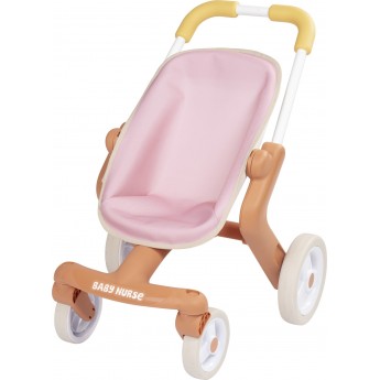 Коляска для кукол Smoby Baby Nurse Терракотовая пудра с поворотными колесами, 53 см (7600251224)