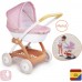 Візок для ляльок Smoby Baby Nurse Терракотовий пудровий з корзиною та капюшоном (7600254124) title=