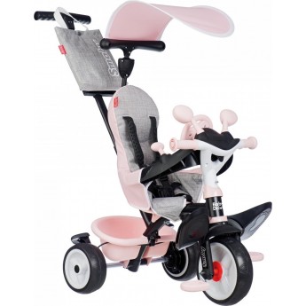 Дитячий велосипед Smoby Toys Бебі Драйвер Рожева перлина з козирком (7600741504)