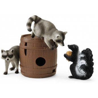 Набор Schleich Охота за орехами: Еноты и скунс (42532)