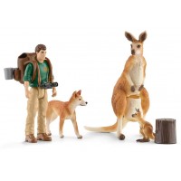 Набор фигурок Schleich Приключения в Австралии: рейнджер, кенгуру, динго с аксессуарами  (42623)