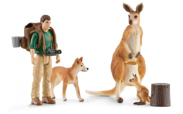 Набор фигурок Schleich Приключения в Австралии: рейнджер, кенгуру, динго с аксессуарами  (42623)