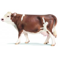 Фигурка Schleich Коричнево-белая корова симментальской породы Шляйх (13641)