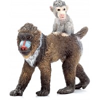 Фігурка Schleich самка Мандрила з дитинчам (14716)