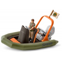 Игровой набор Schleich лодка с рейнджером (42352)