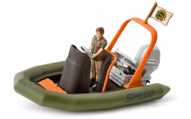 Игровой набор Schleich лодка с рейнджером (42352)
