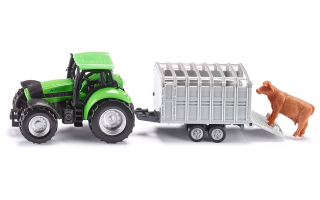 Модель Siku трактор з причепом і коровою Deutz Agrotron (1640)