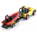 Модель Siku внедорожник Jeep Wrangler с прицепом и лодкой (1658) title=