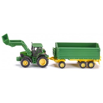 Модель Siku трактор John Deere с погрузчиком и прицепом (1843)