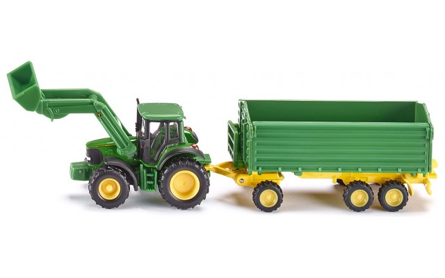 Модель Siku трактор John Deere с погрузчиком и прицепом (1843)