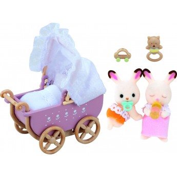 Фігурки Sylvanian Families Шоколадні кролики-двійнята у візочку (5018)